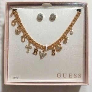 Guess earring and necklace set
